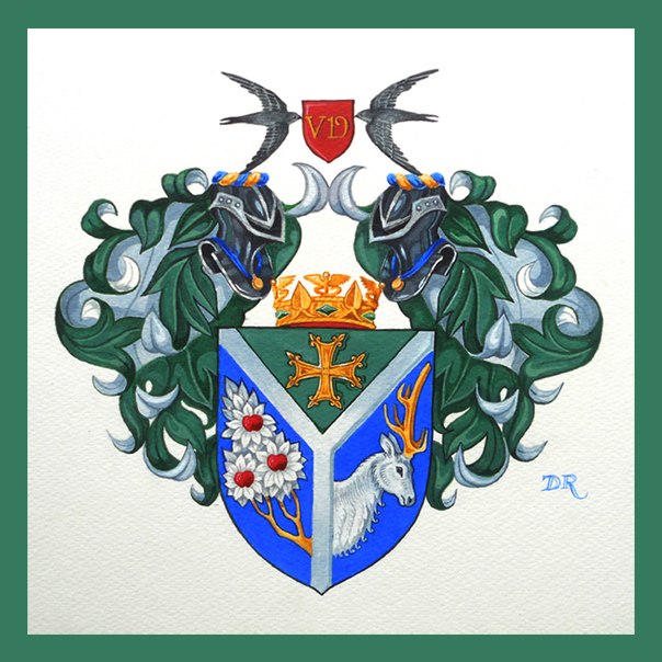 герб выполненный в технике акварели